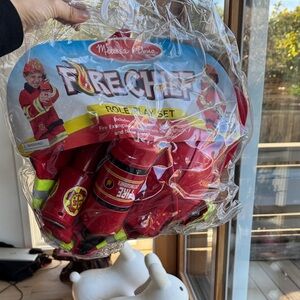 Melissa & Doug Red Firefighter Costume Set